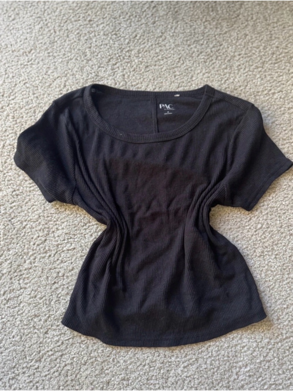 PacSun Black Ribbed Scoop Neck Short Sleeve Tee